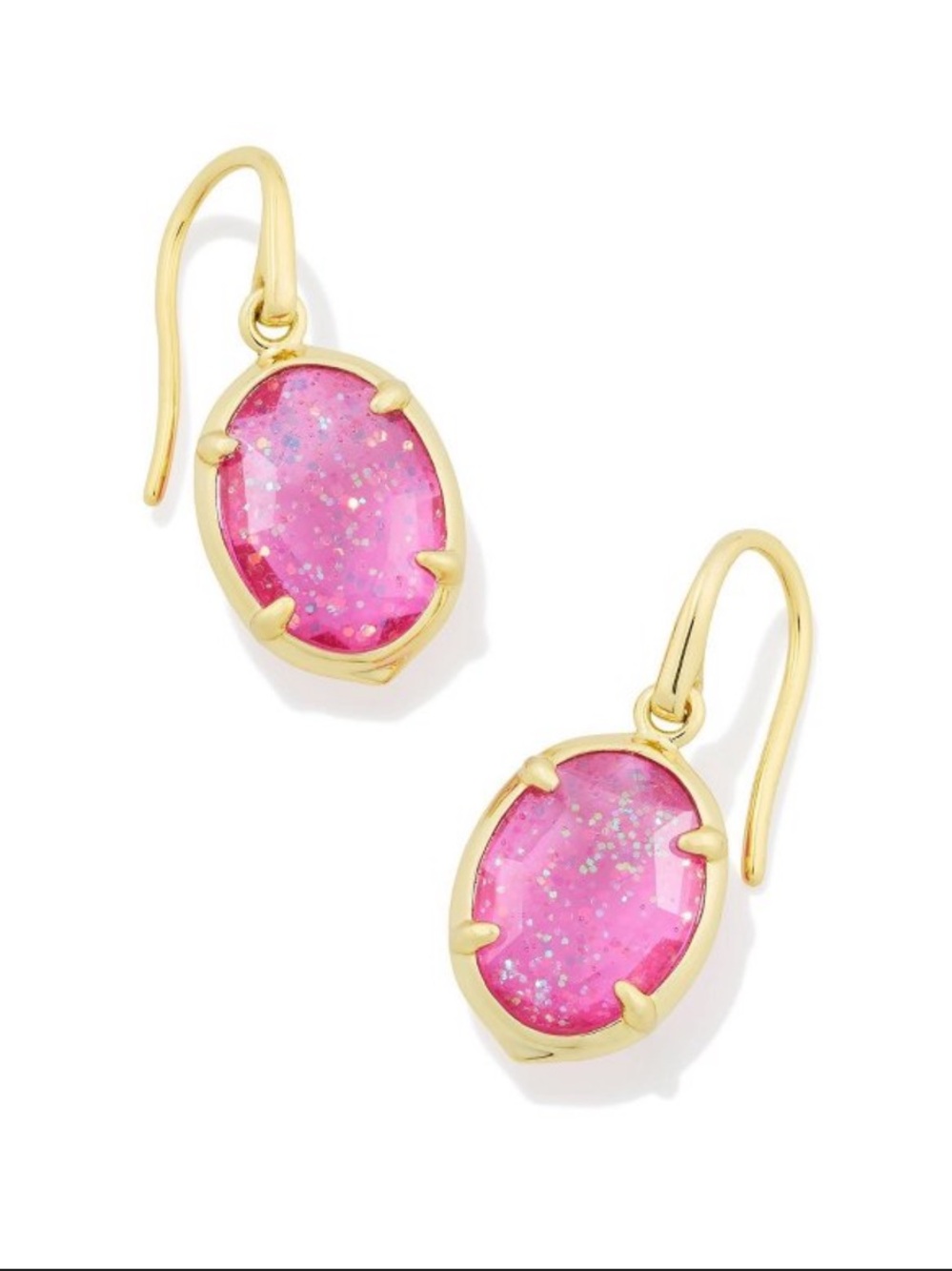 NWT Kendra Scott Pink Drop Earrings | 14K Gold Over Brass